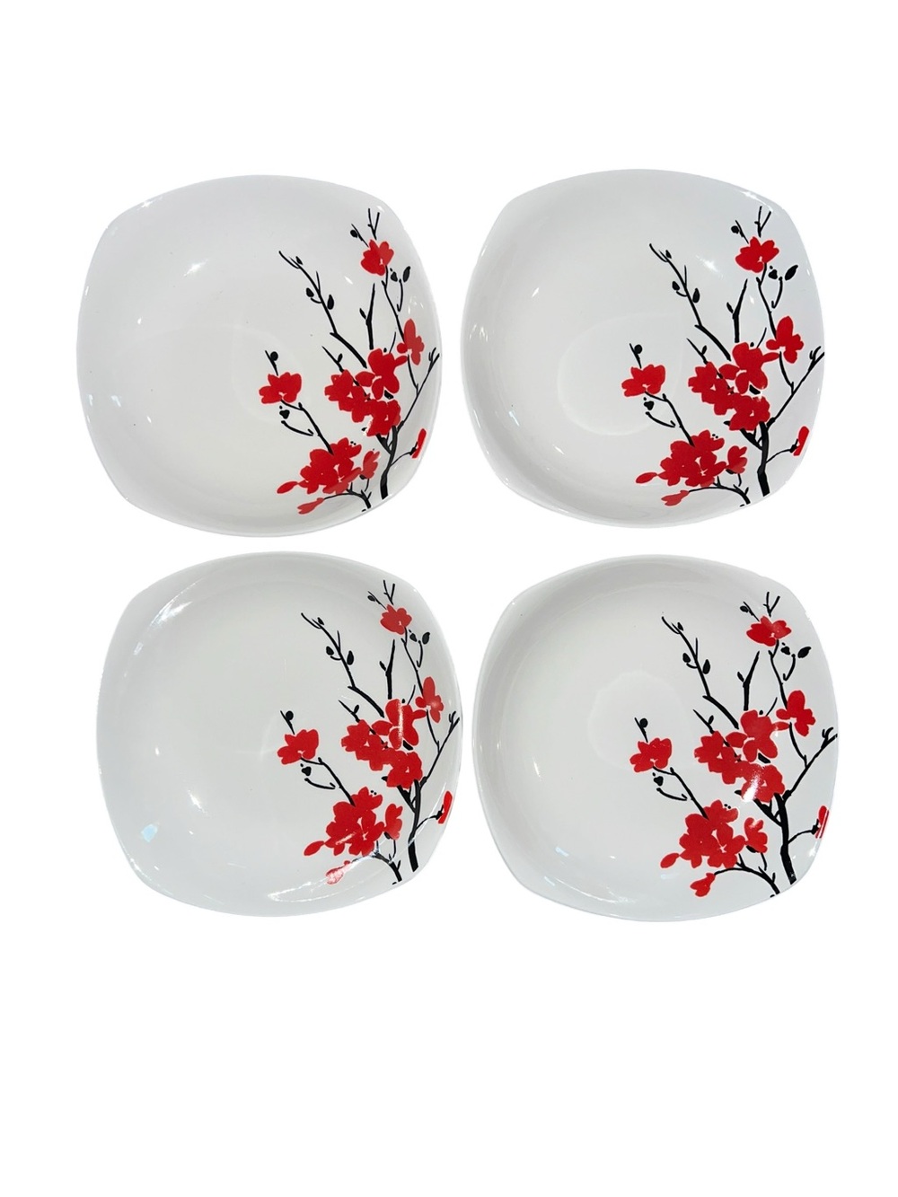 Makayla (Soft Square) Coventry Square Soup/Cereal Porcelain Bowls Set of 4